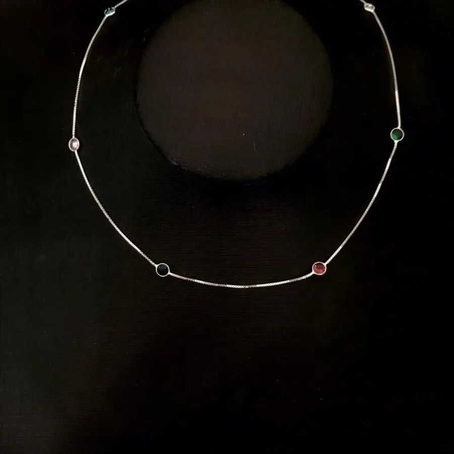 GARG CHOCKER ZIRC. COLOR VENEZ PRATA