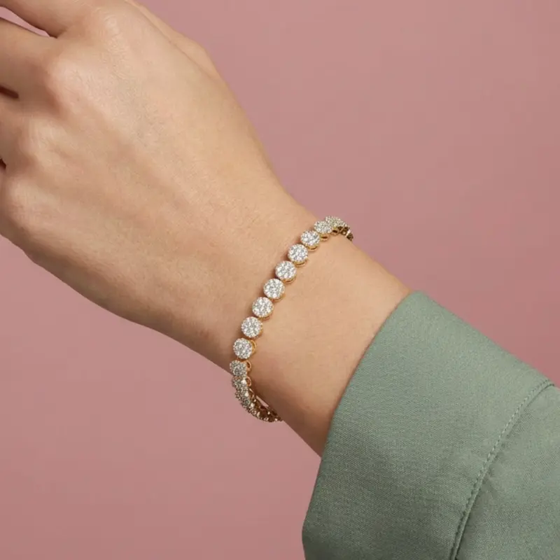 Pulseira Fecho Joia Cravejada em Zircônia