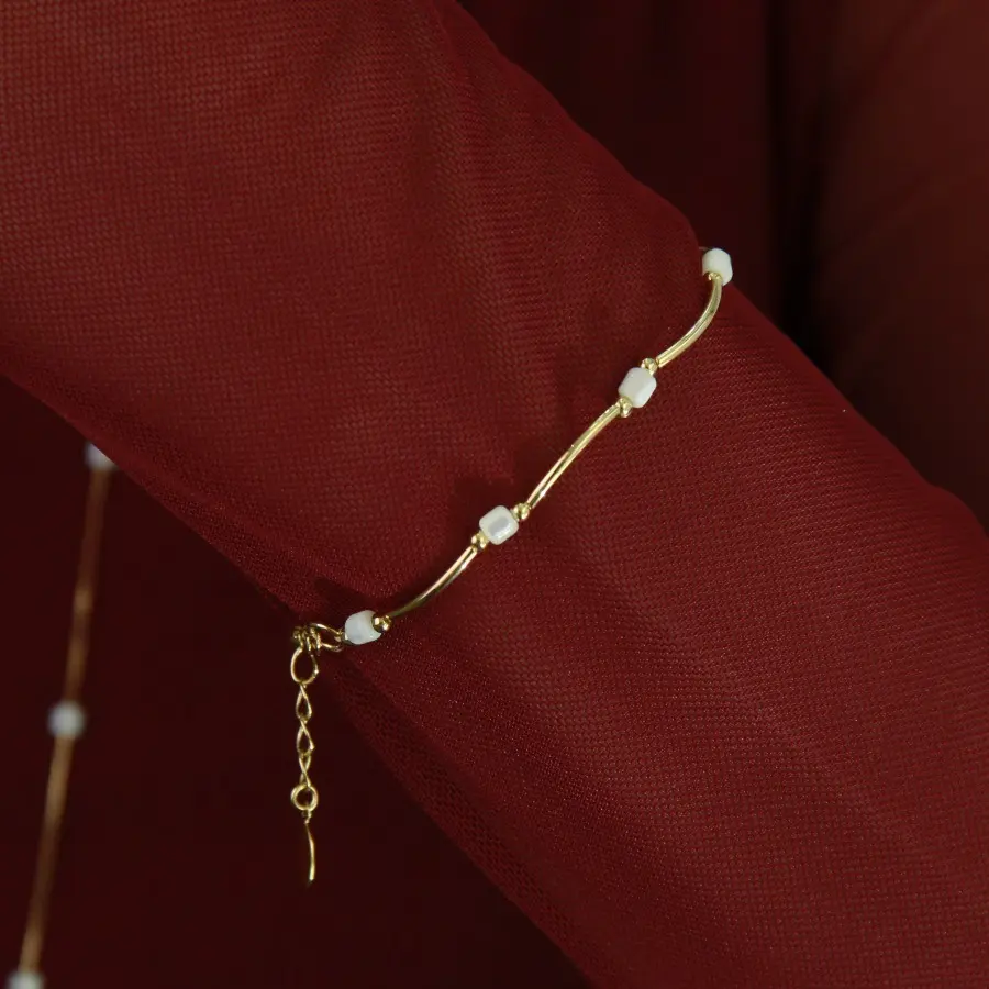 Pulseira Maleável Canutilhos em Madrepérola