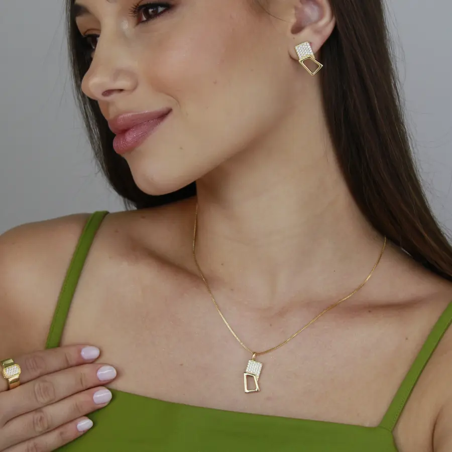 Conjunto Geométrico Cravejado 