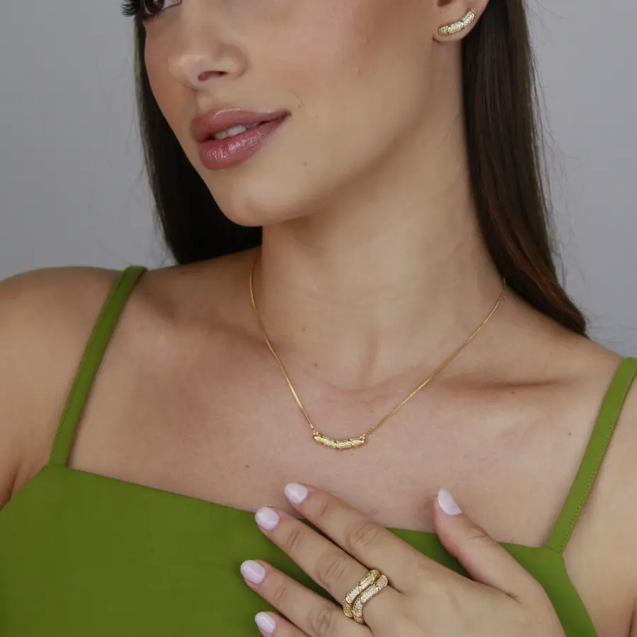 Anel Orgânico Cravejado 