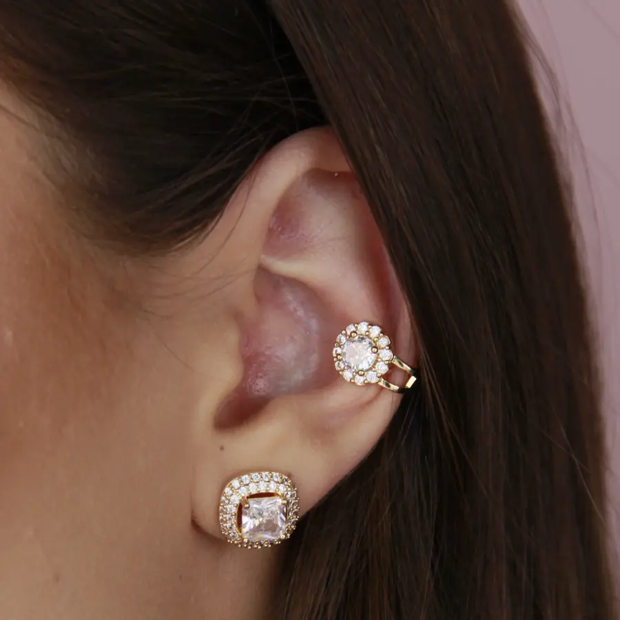 Piercing Fake Cravejado em Zircônia 