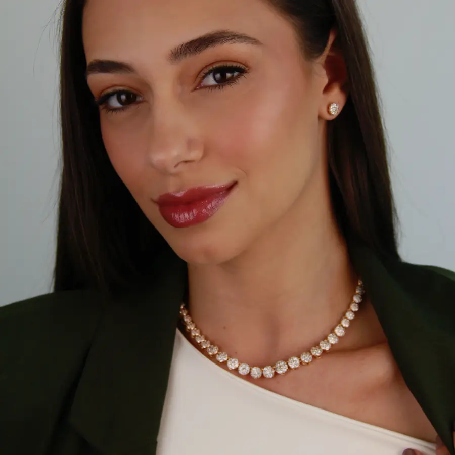 Conjunto Luxo Cravejado em Zircônia 