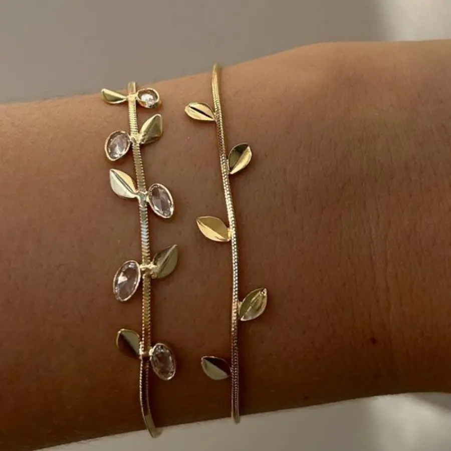 Pulseira Inspiração Folhas Lisas 