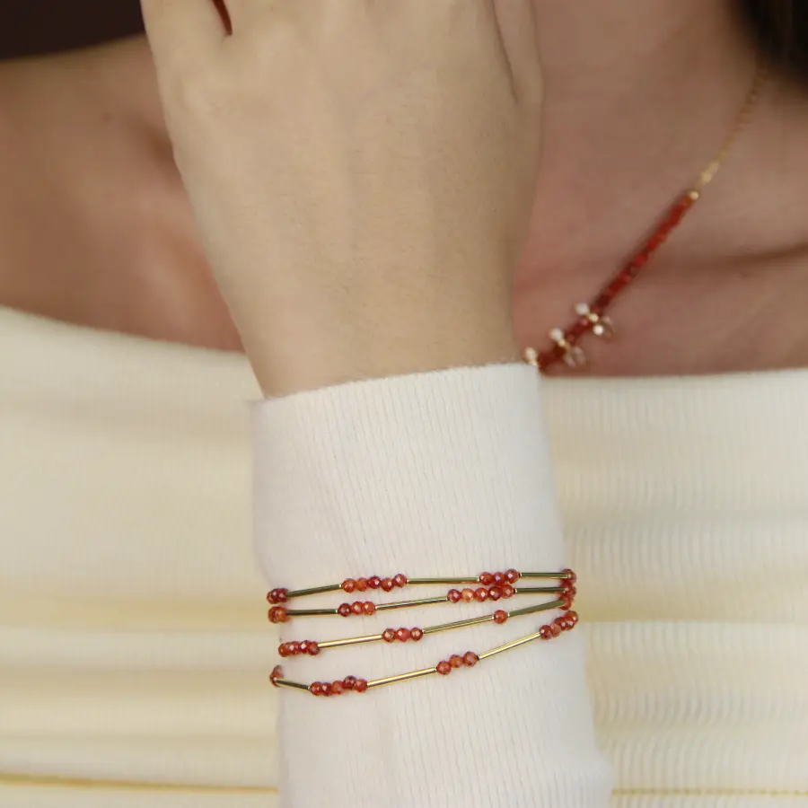 Pulseira/ Colar em Cristais e Zircônia 