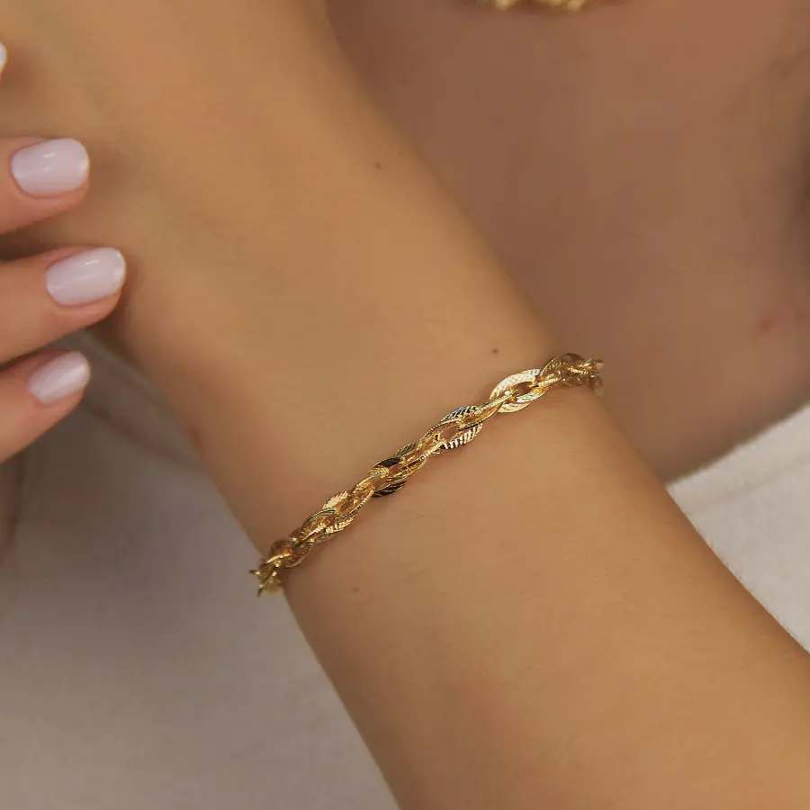 Pulseira Elos Duplos Trabalhada