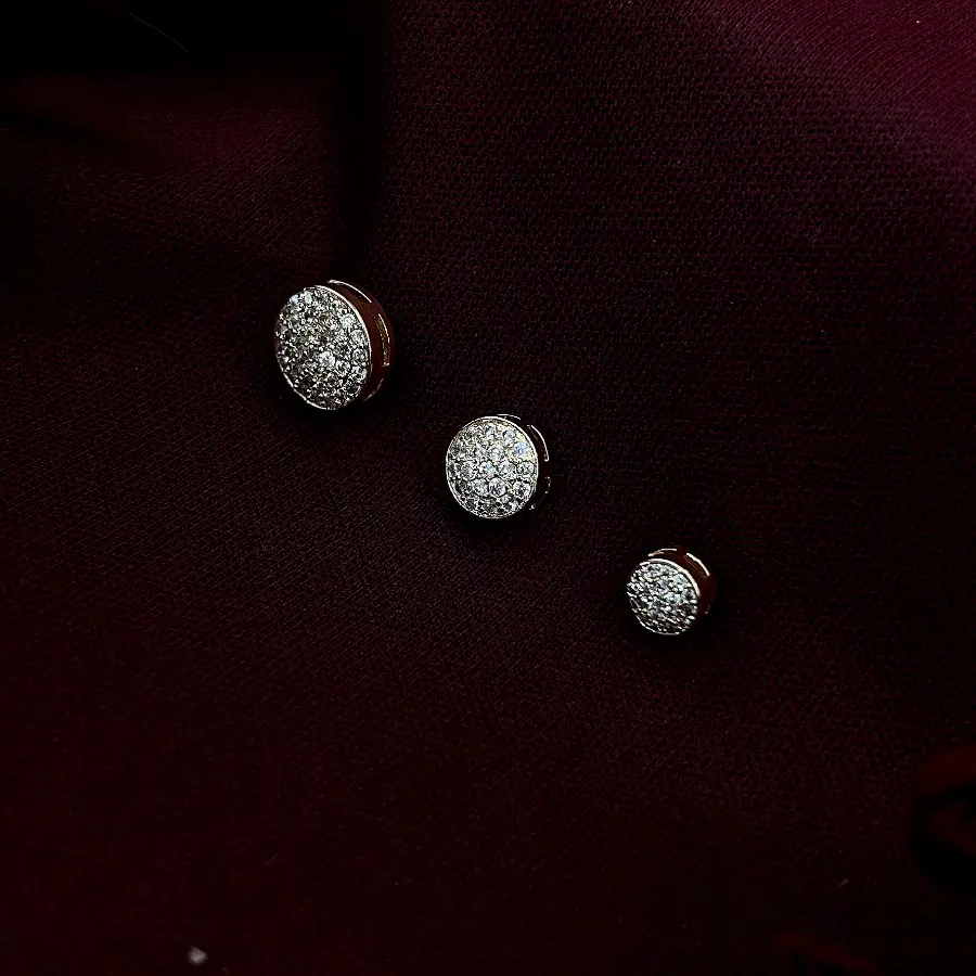 Trio de Brincos Redondo Cravejado
