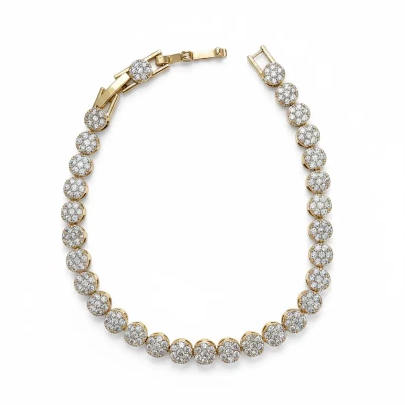 Pulseira Fecho Joia Cravejada em Zircônia
