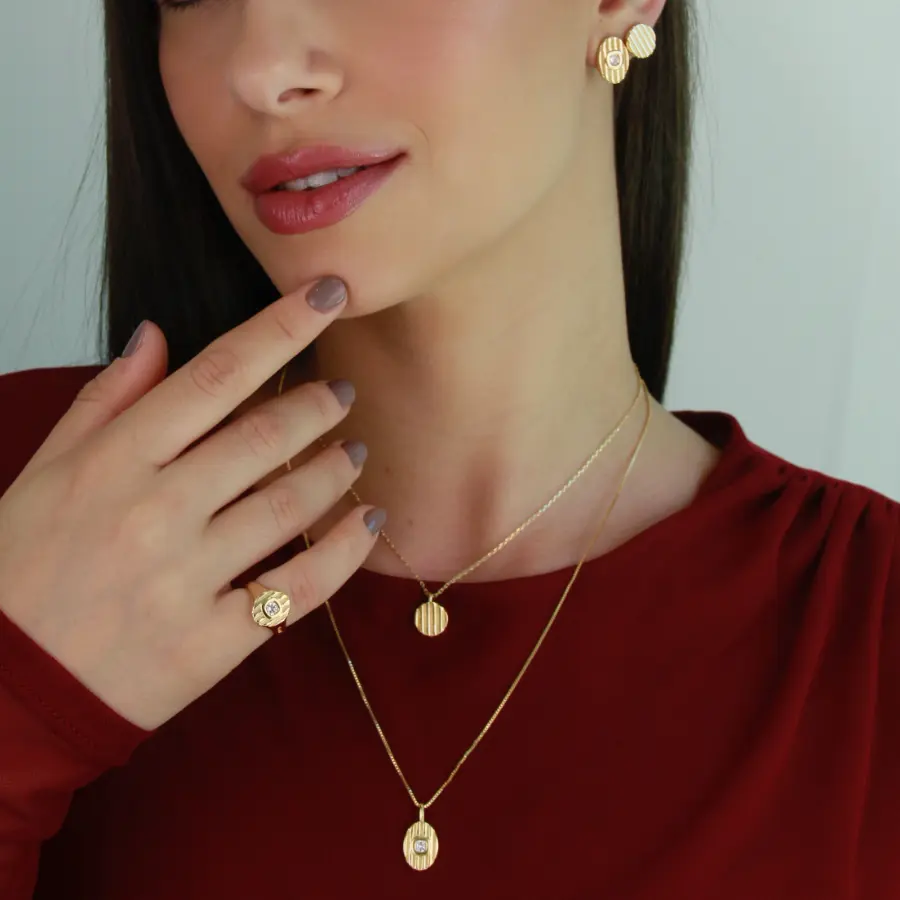 Conjunto Trabalhado Cravejado em Zircônia