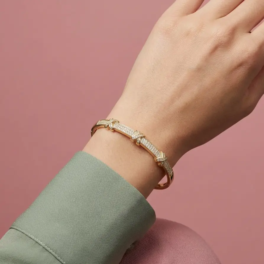 Bracelete Inspiração Cravejado em Zircônia 