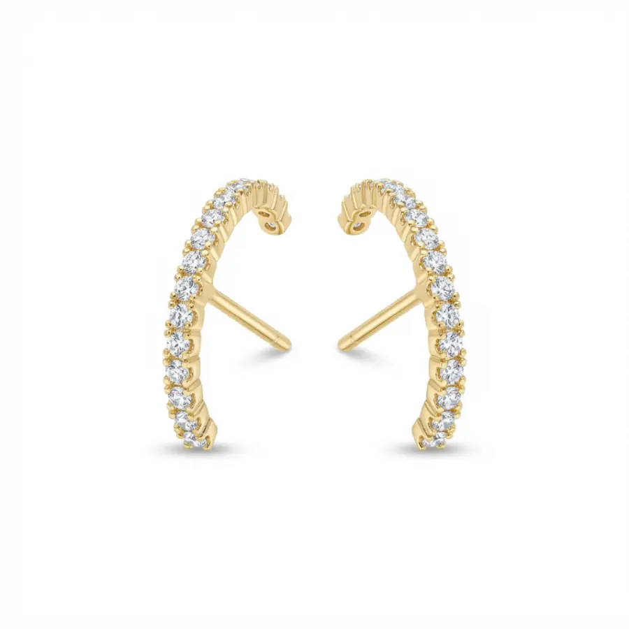 Brinco Ear Hook Cravejado em Zircônia 