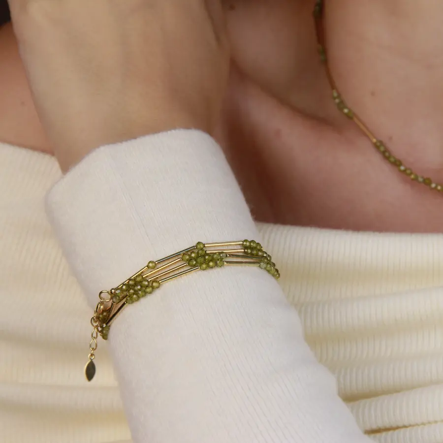Pulseira/ Colar em Cristais e Zircônia 