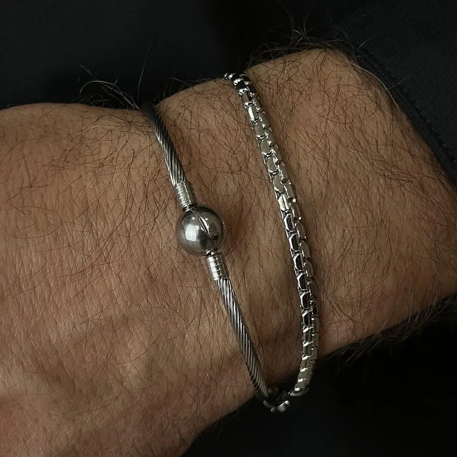 Bracelete Masculino Aço 