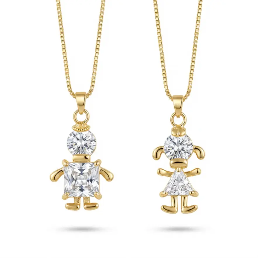 Pingente Filhos em Cristal de Zircônia 