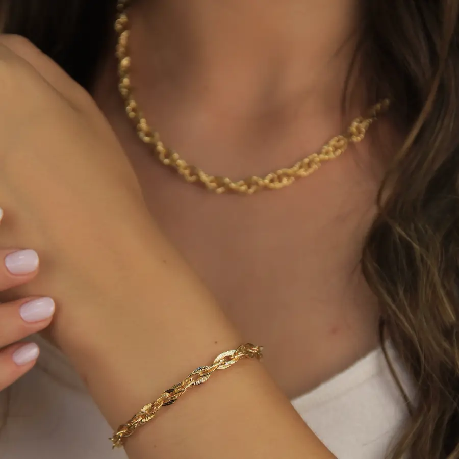 Pulseira Elos Duplos Trabalhada