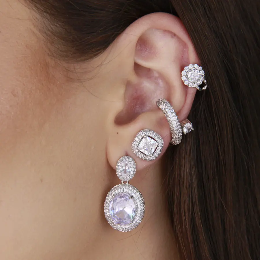 Piercing Fake Cravejado em Zircônia 
