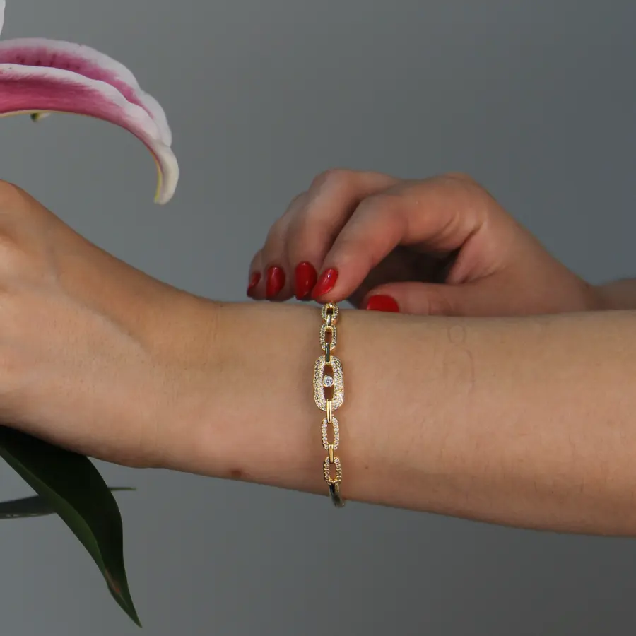 Bracelete Inspiração Cravejado em Zircônia 