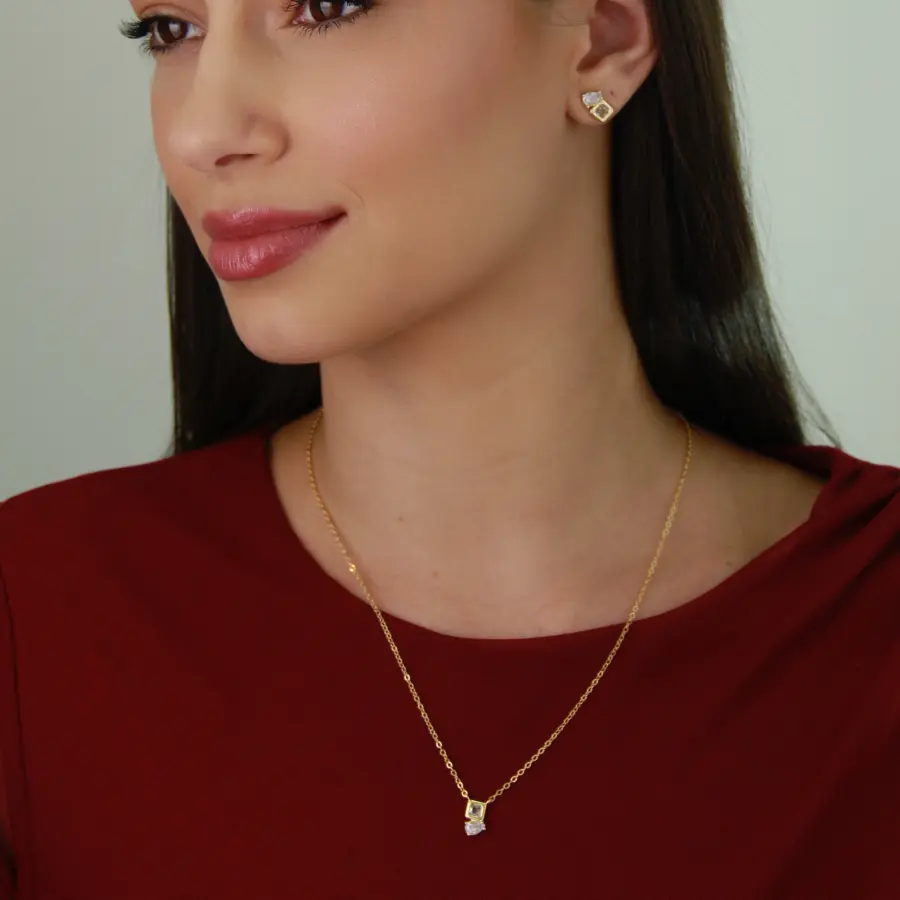 Conjunto Delicado Inspiração Cravejado em Zircônia 