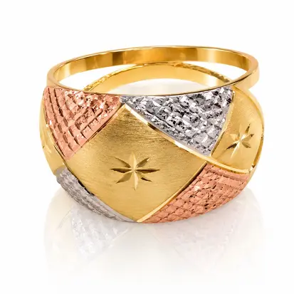 Anel 3 Cores do Ouro Tradicional 0002