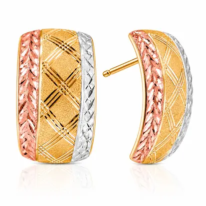 Brincos 3 Cores do Ouro Tradicional 0014