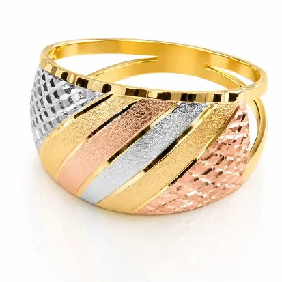 Anel 3 Cores do Ouro Tradicional 0024