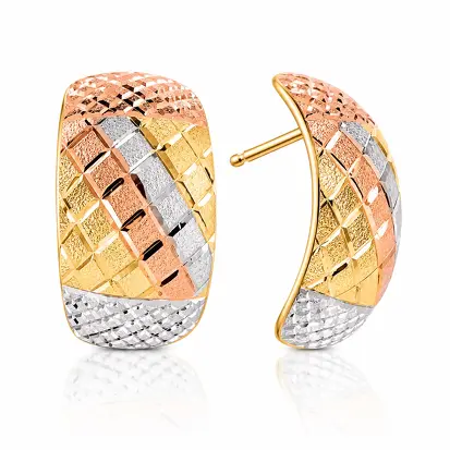 Brincos 3 Cores do Ouro Tradicional 0020