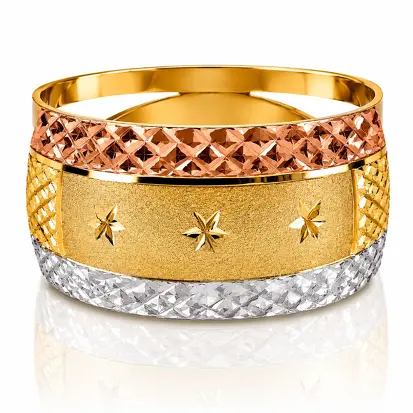 Anel 3 Cores do Ouro Tradicional 0011