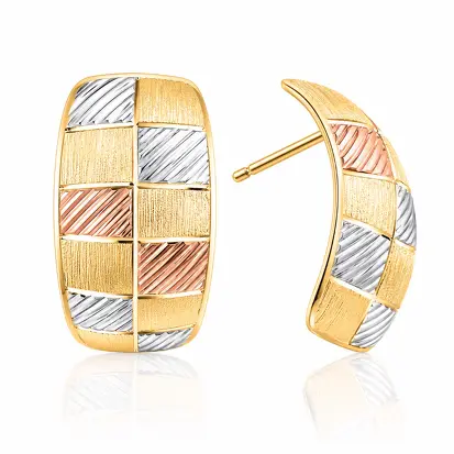 Brincos 3 Cores do Ouro Tradicional 0026