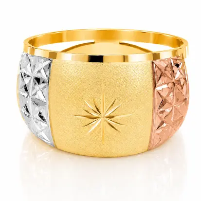 Anel 3 Cores do Ouro Tradicional 0022