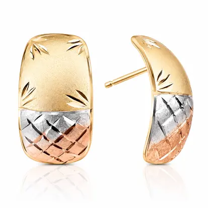 Brincos 3 Cores do Ouro Tradicional 0029