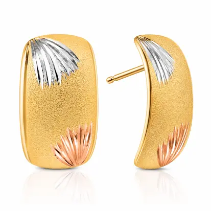 Brincos 3 Cores do Ouro Tradicional 0017