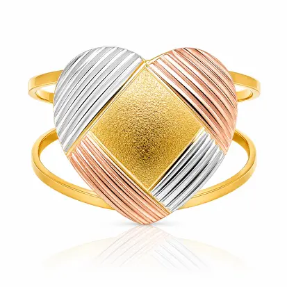 Anel 3 Cores do Ouro Coração GD 0019