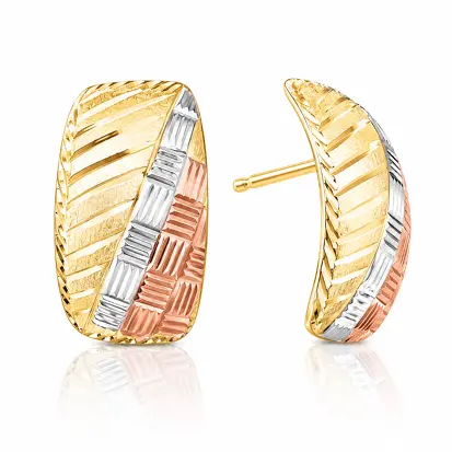 Brincos 3 Cores do Ouro Tradicional 0027