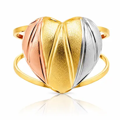 Anel 3 Cores do Ouro Coração GD 0017