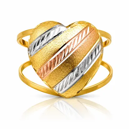 Anel 3 Cores do Ouro Coração GD 0003