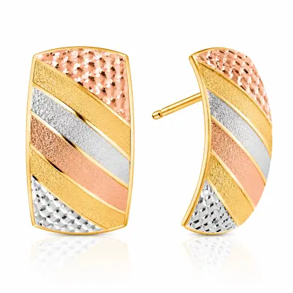 Brincos 3 Cores do Ouro Tradicional 0005