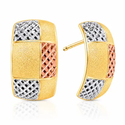 Brincos 3 Cores do Ouro Tradicional 0006