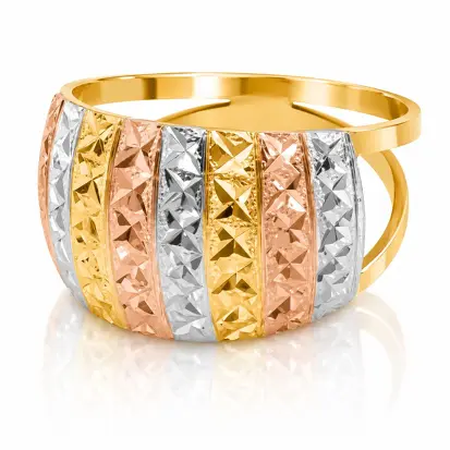 Anel 3 Cores do Ouro Tradicional 0021
