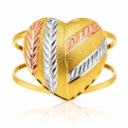 Anel 3 Cores do Ouro Coração GD 0014
