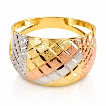 Anel 3 Cores do Ouro Tradicional 0007