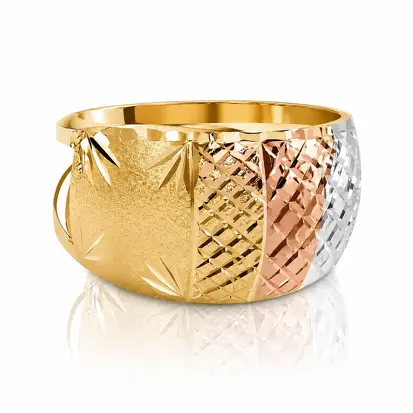 Anel 3 Cores do Ouro Tradicional 0001