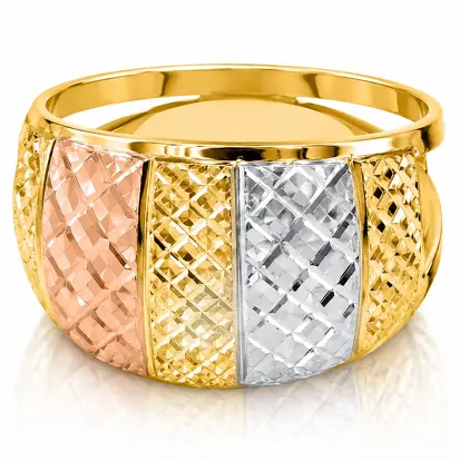 Anel 3 Cores do Ouro Tradicional 0019