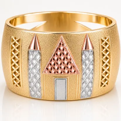 Anel 3 Cores do Ouro Tradicional 0015