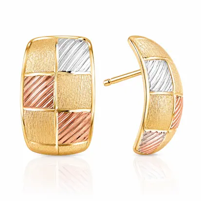 Brincos 3 Cores do Ouro Tradicional 0028