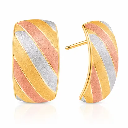 Brincos 3 Cores do Ouro Tradicional 0011