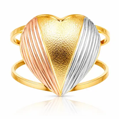Anel 3 Cores do Ouro Coração GD 0022