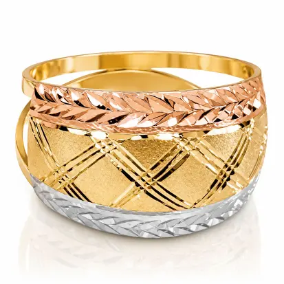 Anel 3 Cores do Ouro Tradicional 0013