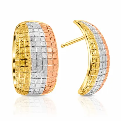 Brincos 3 Cores do Ouro Tradicional 0018