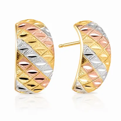 Brincos 3 Cores do Ouro Tradicional 0034