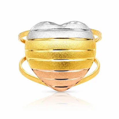 Anel 3 Cores do Ouro Coração GD 0008